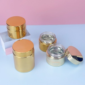 Pot en verre cosmétique rond de haute qualité, plaqué or/argent, 5, 10, 30g, 50g, pour crème pour les yeux/le visage/le corps, avec couvercles - Product Image 1