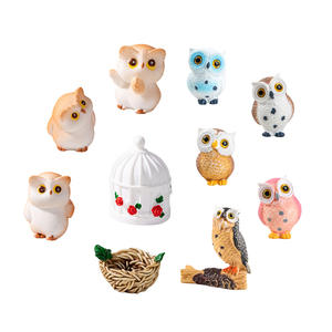 Kaliteli 3d baykuş tasarım reçine minyatür hayvanlar bahçe dekorasyon - Product Image 1