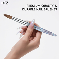 Fournisseur d'articles pour ongles : Ensemble de pinceaux à ongles en acrylique avec manche métallique, 100% poils de Kolinsky, tailles 6 à 22, pour extensions de salon