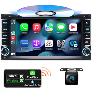 Autoradio DVD CD pour <span class=keywords><strong>Toyota</strong></span>, écran tactile intégré, double DIN, Bluetooth, USB, <span class=keywords><strong>SD</strong></span>, FM, compatible Apple CarPlay et Android Auto sans fil - Product Image 2