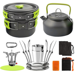 Juego de Utensilios de Cocina Aislados de Acero Inoxidable para Acampar al Aire Libre, Hervidor Portátil de 3-4L con Utensilios y Bolsas de Almacenamiento - Product Image 2