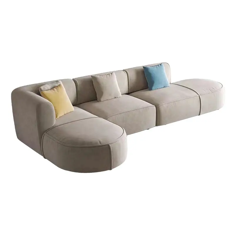 Modern Simple Cream Style Italian Style Fabric Sofa for Living Room Furniture