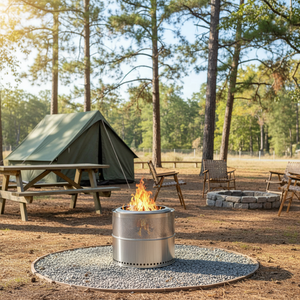 موقد طهي خشبي من الحديد الزهر والفولاذ المقاوم للصدأ - سخان فعال وموقد فحم للشواء - Product Image 6