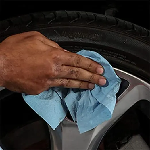 Blue Parallel Lapping Nonwoven Wood Pulp Heavy Duty Industrial Wipes Roll for Car Equipment Cleaning