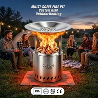 Brasero de table en acier inoxydable avec logo personnalisé, pare-vent en verre, mini foyer sans fumée pour la décoration de la maison, patio, balcon, cadeau