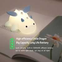 Lampe de nuit moderne USB rechargeable en silicone, dessin animé mignon et créatif, Dragon de lait, lumière LED pour chambre d'enfant, cadeau d'anniversaire