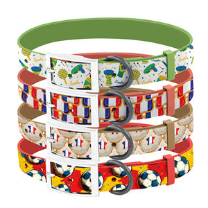 <span class=keywords><strong>Collar</strong></span> de Goma para Mascotas, <span class=keywords><strong>Collar</strong></span> de Perro Personalizado de Lujo, Diseño en PVC Impermeable, Colorido, Ajustable, con Recubrimiento de Tela, para Fútbol - Product Image 1
