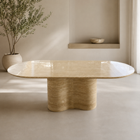Table basse en travertin beige naturel en gros pour les importateurs de meubles