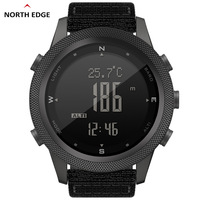 NORTH EDGE APACHE-46 jam tangan Digital pria, jam tangan olahraga luar ruangan lari berenang, jam tangan Altimeter, Barometer, kompas, WR50M