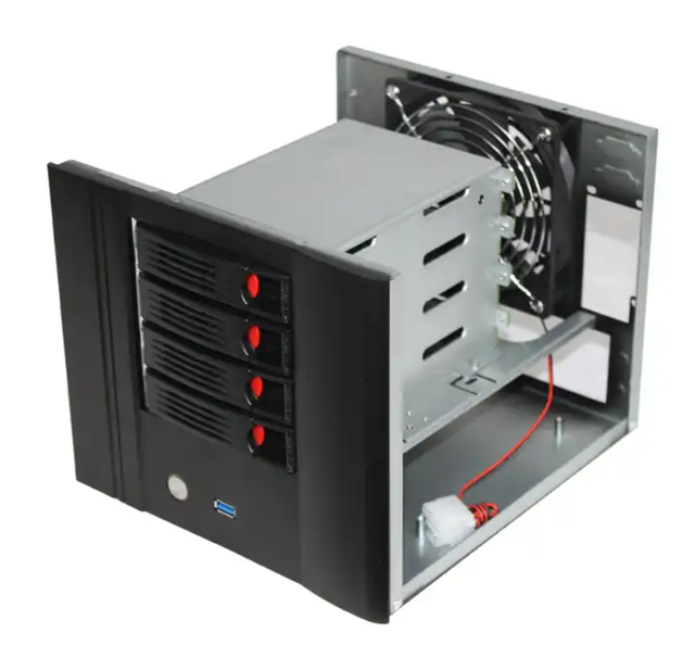 Aluminum NSA 4 Bay Hotswap SATA Mini ITX HDD Network Storage Server case for IPFS