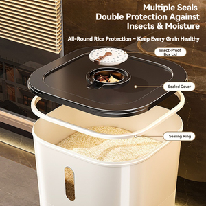 Dispenser Automatico di Riso con Finestra Trasparente, Contenitore per Cereali a Pressione di Grande Capacità con Timer e Design Anti-insetti - Product Image 4