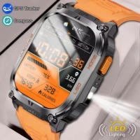 Reloj Inteligente Deportivo de Moda QX18, Pantalla LED de 2.01 Pulgadas, Linterna, SOS, IP68, Brújula, GLONASS, 630 mAh, Rastreador de Actividad Física, GPS, Android, Contesta Llamadas