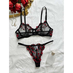 Hot Selling Items Exquisite Lightweight Floral Print <b>Lace</b> and Mesh <b>Lingeries</b> Sets - Product Image 4