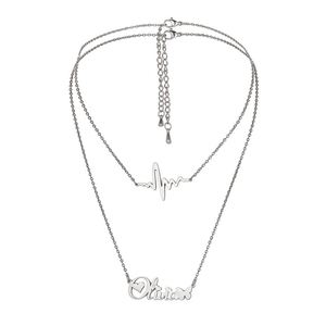 Personalized Jewelry Stainless Steel DIY <b>Custom</b> Letter Gold Plated <b>Name</b> <b>Necklace</b> for Women Couple Double Layers <b>Necklace</b> - Product Image 6