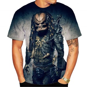 Camiseta para hombre moda Streetwear Hip Hop 3D impreso película de terror Alien camiseta verano Casual ropa de hombre