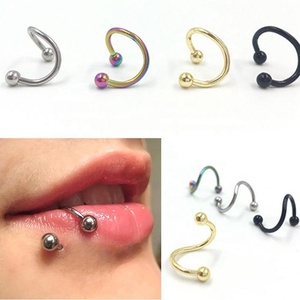 Piercing en <span class=keywords><strong>Espiral</strong></span> de Titanio G23 en Forma de S para Nariz, Labio, Oreja (Cartílago, <span class=keywords><strong>Tragus</strong></span>), Ombligo y Ceja - Joyería de Moda - Product Image 6
