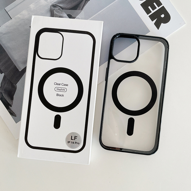 Clear Wireless Charging Mobile case Tpu Acrylic Magnetic Phone case Protector for iphone 16 15 14 Pro Max