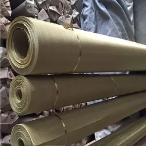 Phosphor Bronze Copper Wire Cloth Mesh Crimped Woven Brass Customize Square Hole Material Decoration Anodized Copper Mesh