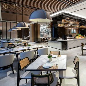 JEILI Juego <span class=keywords><strong>de</strong></span> Muebles <span class=keywords><strong>de</strong></span> Restaurante Comercial Moderno, Silla con Respaldo <span class=keywords><strong>de</strong></span> Mimbre, Mesa <span class=keywords><strong>de</strong></span> Mármol, Estilo Buffet Bistro <span class=keywords><strong>de</strong></span> Alta Gama - Product Image 1