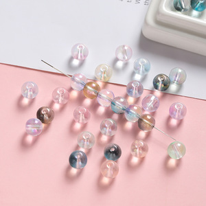 Dreamy Glass Transparent Colored Beads 4-8mm Round Loose Beads For Bracelet Making <b>Crystal</b> Lampwork Glass Jewelry Accessories - Product Image 2
