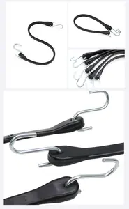 Heavy-Duty Adjustable Rubber Bungee Cord Customized Bike Fixing EPDM Rubber Tie Down Straps With Hook