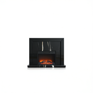 Chimenea Eléctrica Drisana con Acabado Negro Espejado, 1500W, Independiente, Calefacción para el Hogar - Product Image 1