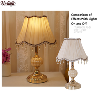 Lampe de Chevet Vintage pour Hôtel et Villa, Corps Métallique, Abat-jour Plissé à Perles, Fabricant OEM ODM Direct, Économique
