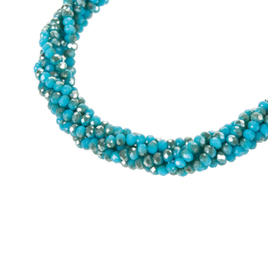 Collar de Cristal Turquesa de 18 Pulgadas con 4 Hileras y Cuentas Facetadas de 3mm para Regalo con Cuarzo, Ágata y Perla - Product Image 5