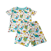 Ensemble bébé en fibre de bambou pour l'été, ensemble décontracté pour enfants, short à manches courtes, deux pièces, respirant, doux, de haute qualité, imprimé de dessins animés