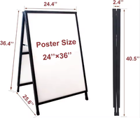 Support de panneau publicitaire portable d'extérieur personnalisé en fer double face en forme de A pour affiches en panneau KT