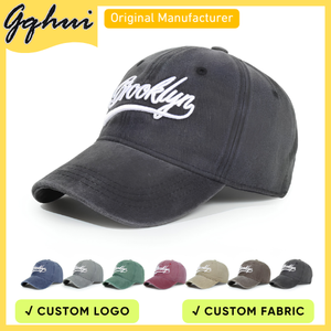 Casquette de baseball vintage en coton délavé, brodée Brooklyn, 6 panneaux, pour hommes et femmes, réglable, respirante, imperméable, tendance - Product Image 1