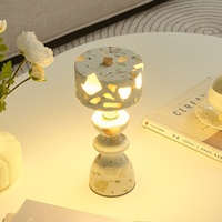 Lampe de table tactile STONEKOCC en marbre de jade, style nordique simple et créatif, pour décorer un comptoir de bar ou créer une ambiance, en pierre naturelle