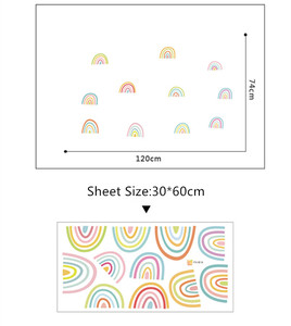 Nuovo ins Creativo Arcobaleno Autoadesivo Della Parete Del Fumetto di Carta Da Parati Per bambini Camera Da Letto Soggiorno Cute Baby Room Decorazione Della Parete Murale - Product Image 6
