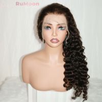 Couleur naturelle 13x4 pour Swiss Lace Front Perruques Cheveux Humains pré-plumés Vague Profonde Peut Être Relooké