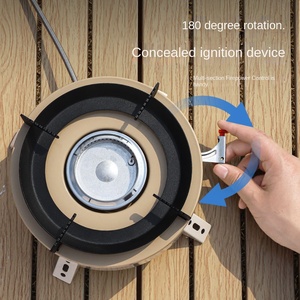 เตาแก๊สตั้งแคมป์ใช้ในครัวปิกนิกกลางแจ้งด้วยมือทำจากเหล็ก4000W แบบพกพาพับได้ - Product Image 6