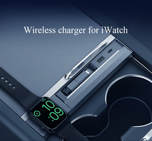 2025 nuovo modello Tesla Y/3 auto Docking Station di controllo <span class=keywords><strong>centrale</strong></span> 80CM cavo retrattile ABS Wireless ricarica Apple kit interni - Product Image 2