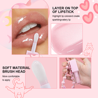 Porte-clés de marque privée Huile pour les lèvres Huile hydratante à changement de couleur Huile pour les lèvres vegan Soin des lèvres Gloss Boule moelleuse