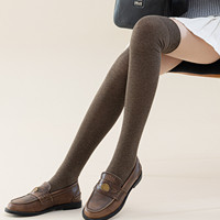 Chaussettes hautes en coton chaudes et sans coutures pour femmes, douces, extensibles, couleur unie, style décontracté, pour usage quotidien, à porter avec des mocassins