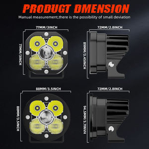 Feux de rallye tout-terrain, projecteur LED de travail, lentille de projecteur, 12V 24V 100W, projecteur LED antibrouillard, projecteurs LED tout-terrain, 3 pouces, ambre pour <span class=keywords><strong>Maverick</strong></span> - Product Image 5