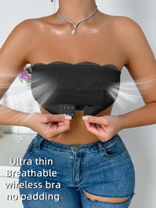 Haute qualité doux et confortable <span class=keywords><strong>sans</strong></span> bretelles <span class=keywords><strong>sans</strong></span> fil respirant et froncé femmes maille dentelle <span class=keywords><strong>soutien</strong></span>-<span class=keywords><strong>gorge</strong></span> <span class=keywords><strong>Bandeau</strong></span> - Product Image 6