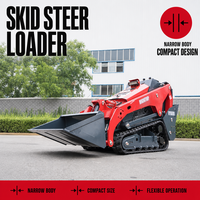 Mini Skid Steer Loader Tipe Track Kapasitas Bucket 0.2m3 Bodi Kompak 980mm Sistem Hidrolik Penuh untuk Lokasi Konstruksi Sempit