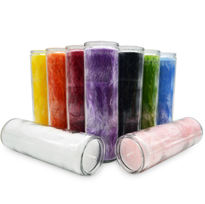 Vela de decoración de fiesta creativa Arco Iris nuevo degradado colorido barco redondo religioso boca ancha tarro de vela de <span class=keywords><strong>cristal</strong></span> de color transparente - Product Image 1