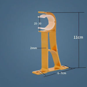 Supports de <span class=keywords><strong>tringle</strong></span> à rideau simples en aluminium modernes, accessoires de maison en métal durables avec installation facile, design écologique - Product Image 4