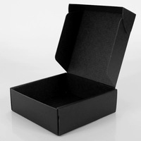 Boîte d'expédition en papier noir avec design personnalisé, logo sur mesure, emballage écologique, boîtes d'expédition pour vêtements naturels