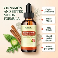 Gouttes liquides de berbérine OEM 60 ml, cannelle de Ceylan, melon amer, complément alimentaire pour soutenir le métabolisme