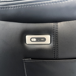 Sillón <span class=keywords><strong>Reclinable</strong></span> Multifuncional Moderno para Sala de Estar o Dormitorio, Sillón de Masaje Eléctrico de Cuero <span class=keywords><strong>Gris</strong></span> - Product Image 3