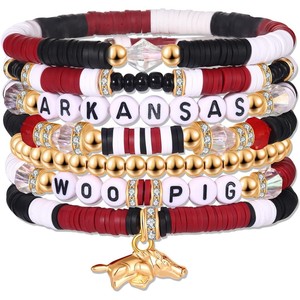 Ensemble de 7 pièces de bijoux Bracelet en céramique douce <span class=keywords><strong>lettre</strong></span> perlée femmes à la main empilable <span class=keywords><strong>perle</strong></span> ensemble d'accessoires de mode pour les femmes - Product Image 3