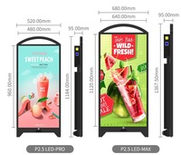 Panneau LED pliable P1.53 P1.8 P2.5, écran d'affichage numérique mobile, affichage publicitaire extérieur