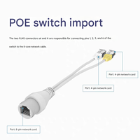 Divisor de Cable de Red Uno a Dos, Monitoreo de Banda Ancha POE para Acceso Simultáneo a Internet, Conector de Cableado de Red 2 en 1