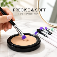 Pinceau Eyeliner de Précision Incliné en Silicone 1PC, Outil Portable pour Aegyo Sal et Cils Inférieurs, Pointe Souple pour Maquillage Quotidien